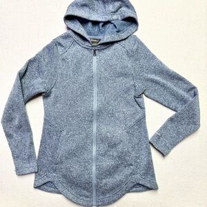 Lands' End Heathered Light Blue Full-Zip Hooded Jacket